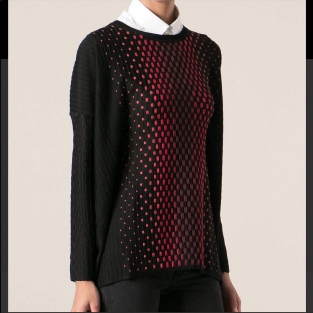 Missoni Black and Red Open-Knit Pullover Sweater